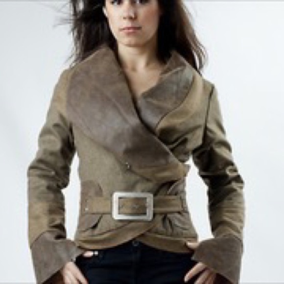 Tailored Jackets & Blazers - Jacket Leather, Cashmere, Silk, Size XS